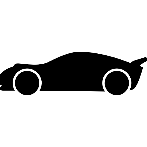 Lowered racing car side view silhouette